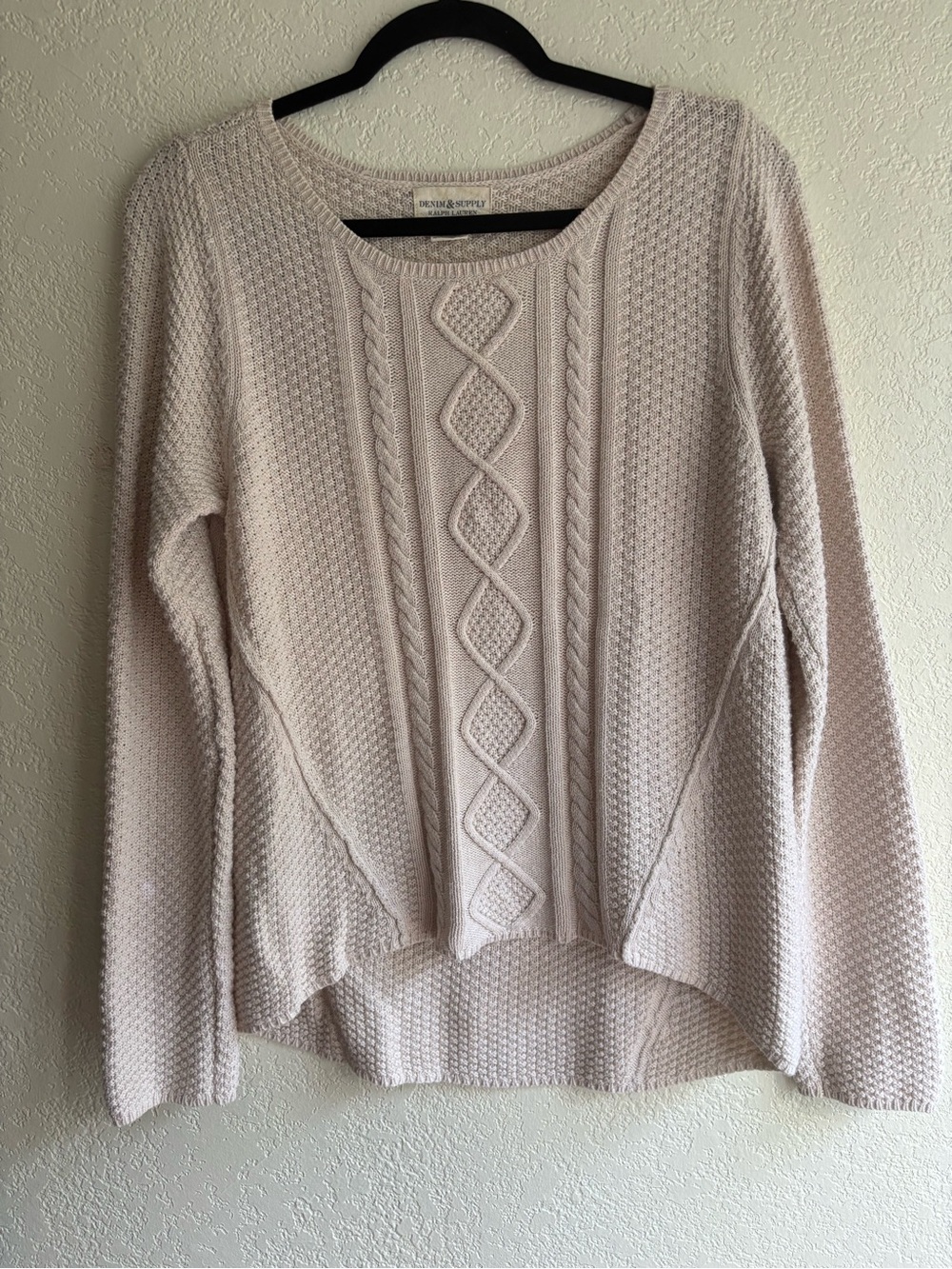 Ralph Lauren Denim & Supply Cream Cable Knit Sweater M Rory Gilmore Fisherman